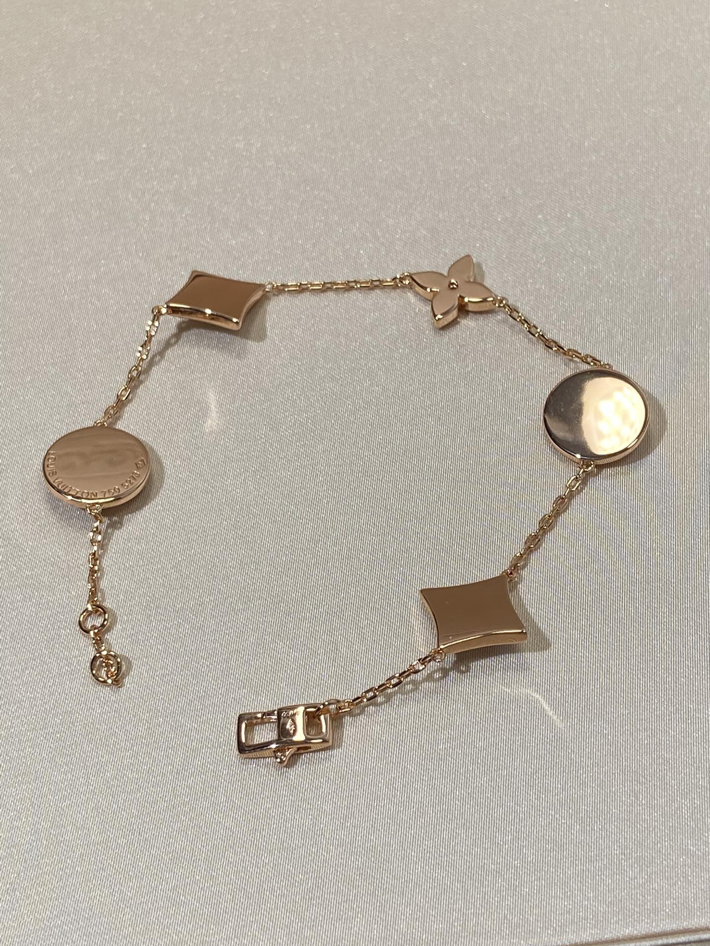[Riva Jewelry]STAR AND SUN 5 MOTIF MOP ROSE GOLD BRACELET