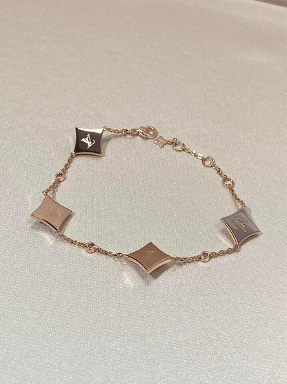 [Riva Jewelry]STAR 4 MOTIF MOP DIAMOND ROSE GOLD BRACELET