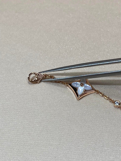 [Riva Jewelry]STAR 4 MOTIF MOP DIAMOND ROSE GOLD BRACELET