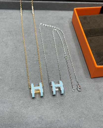 [Riva Jewelry]POP H SKY BLUE NECKLACE