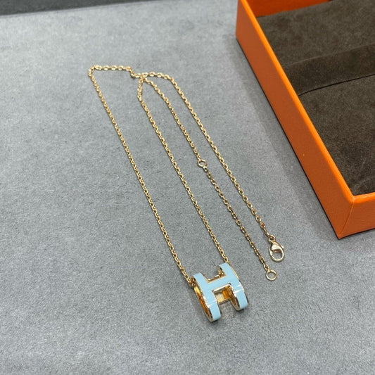[Riva Jewelry]POP H SKY BLUE NECKLACE
