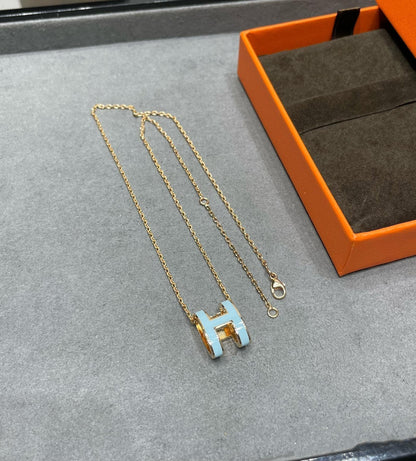 [Riva Jewelry]POP H SKY BLUE NECKLACE