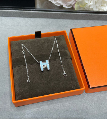 [Riva Jewelry]POP H SKY BLUE NECKLACE