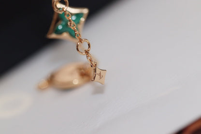[Riva Jewelry]STAR AND SUN 4 MOTIF ROSE GOLD MALACHITE BRACELET