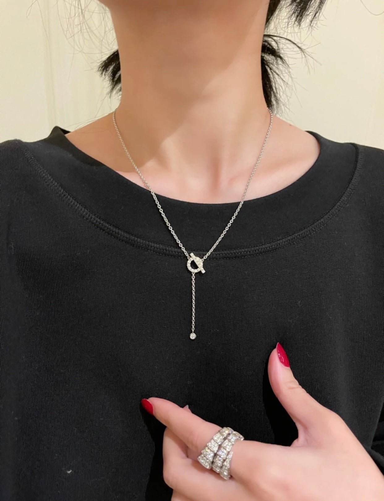 [Riva Jewelry]FINESSE SILVER DIAMOND NECKLACE