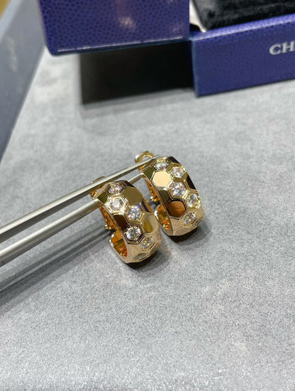 [Riva Jewelry]BEE LOVE DIAMOND HOOP EARRINGS