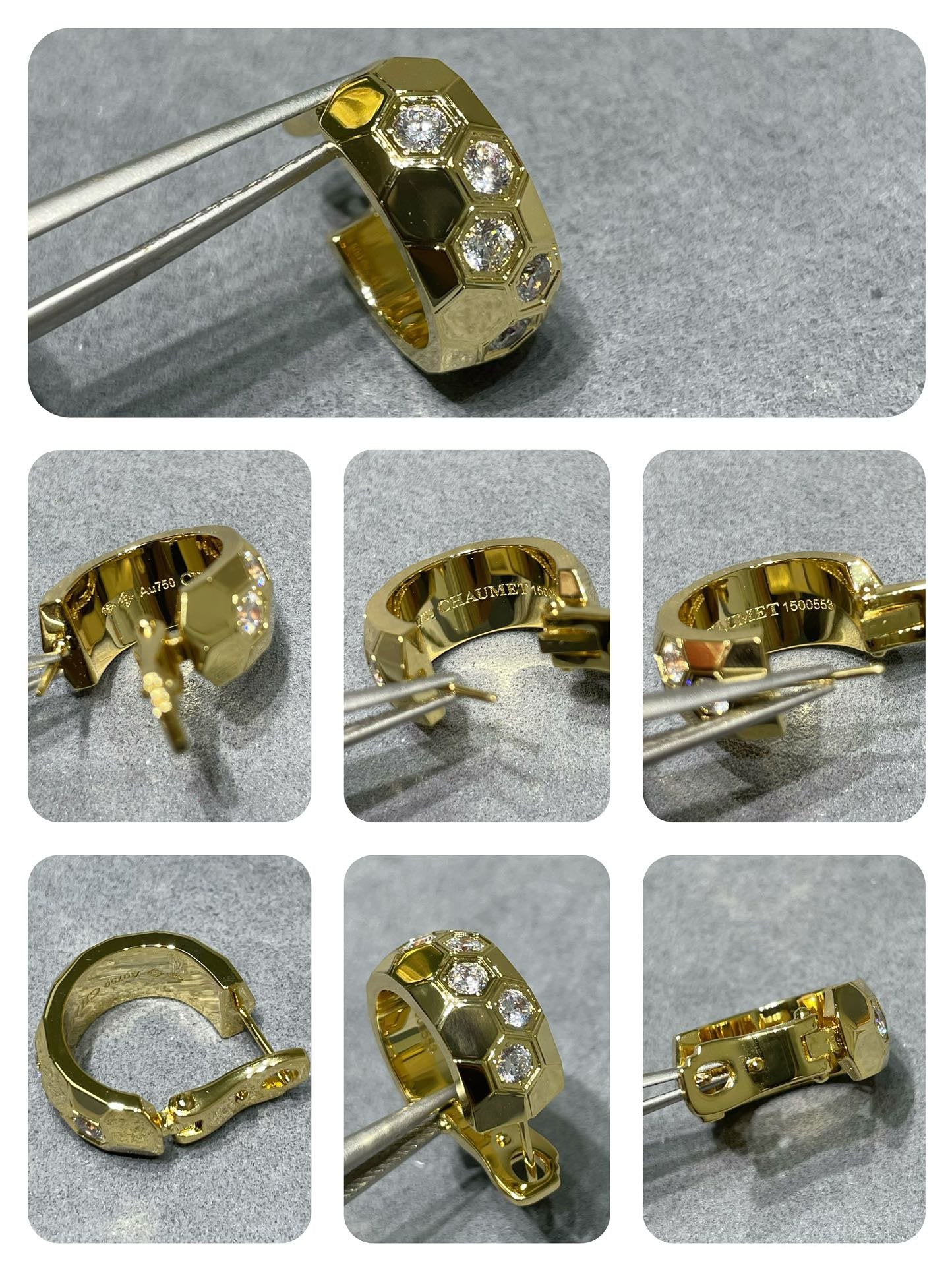 [Riva Jewelry]BEE LOVE DIAMOND HOOP EARRINGS