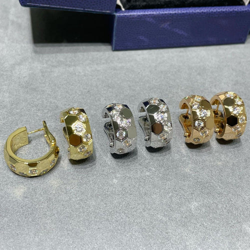 [Riva Jewelry]BEE LOVE DIAMOND HOOP EARRINGS