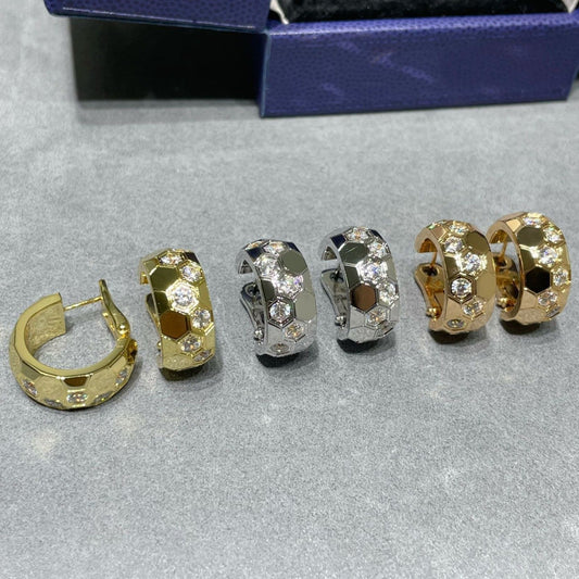 [Riva Jewelry]BEE LOVE DIAMOND HOOP EARRINGS