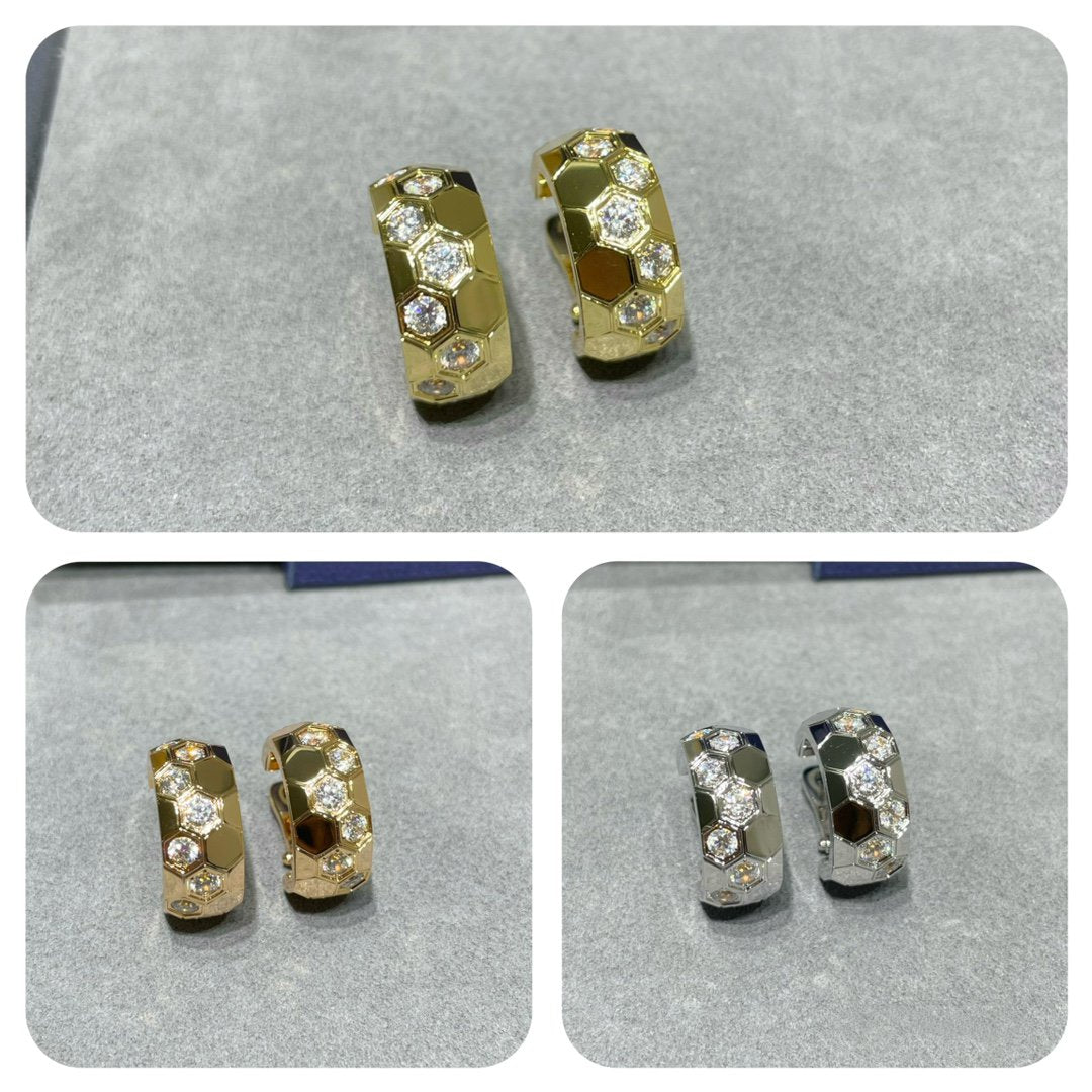 [Riva Jewelry]BEE LOVE DIAMOND HOOP EARRINGS