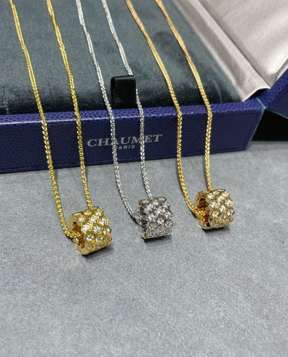 [Riva Jewelry]BEE LOVE DIAMOND PAVED 3 ROW NECKLACE