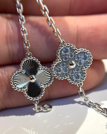[Riva Jewelry]LUCKY CLOVER 5-MOTIF BRACELET - LASER COLLECTION