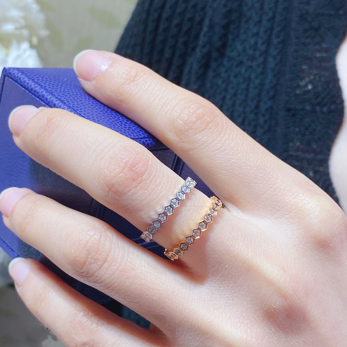 [Riva Jewelry]BEE LOVE DIAMOND PAVED SMALL RING