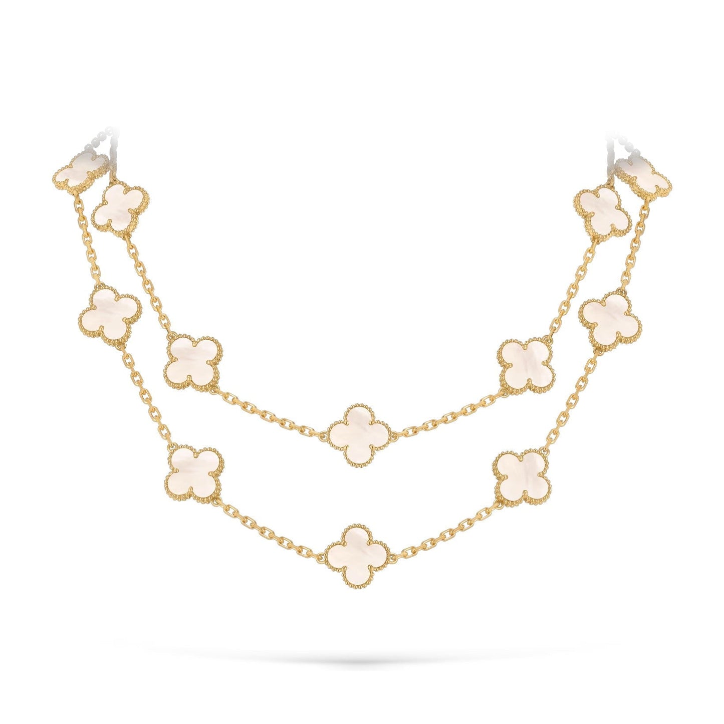 [Riva Jewelry]CLASSIC 20-MOTIF LUCKY CLOVER LONG NECKLACE GOLD COLLECTION