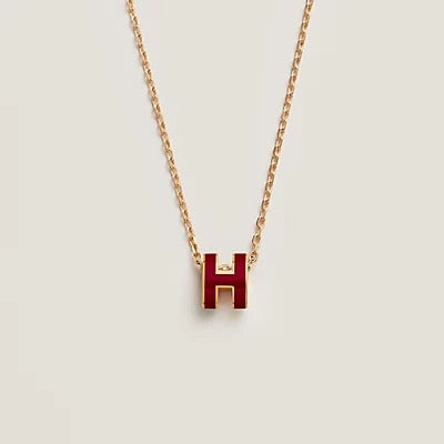 [Riva Jewelry]HM CLIC RED ENAMEL GOLD NECKLACE