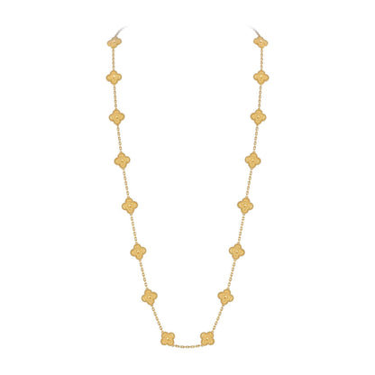 [Riva Jewelry]CLASSIC 20-MOTIF LUCKY CLOVER LONG NECKLACE GOLD COLLECTION