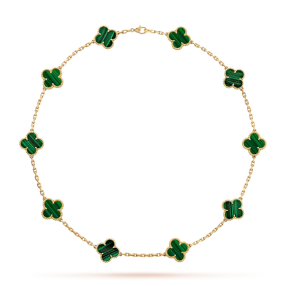 [Riva Jewelry]CLASSIC LUCKY 10-MOTIF CLOVER NECKLACE GOLD COLLECTION