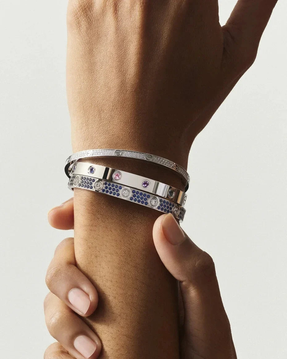 [Riva Jewelry]CLASSIC 6.1MM LOVE BRACELET 10-DIAMOND FULL PAVÉ