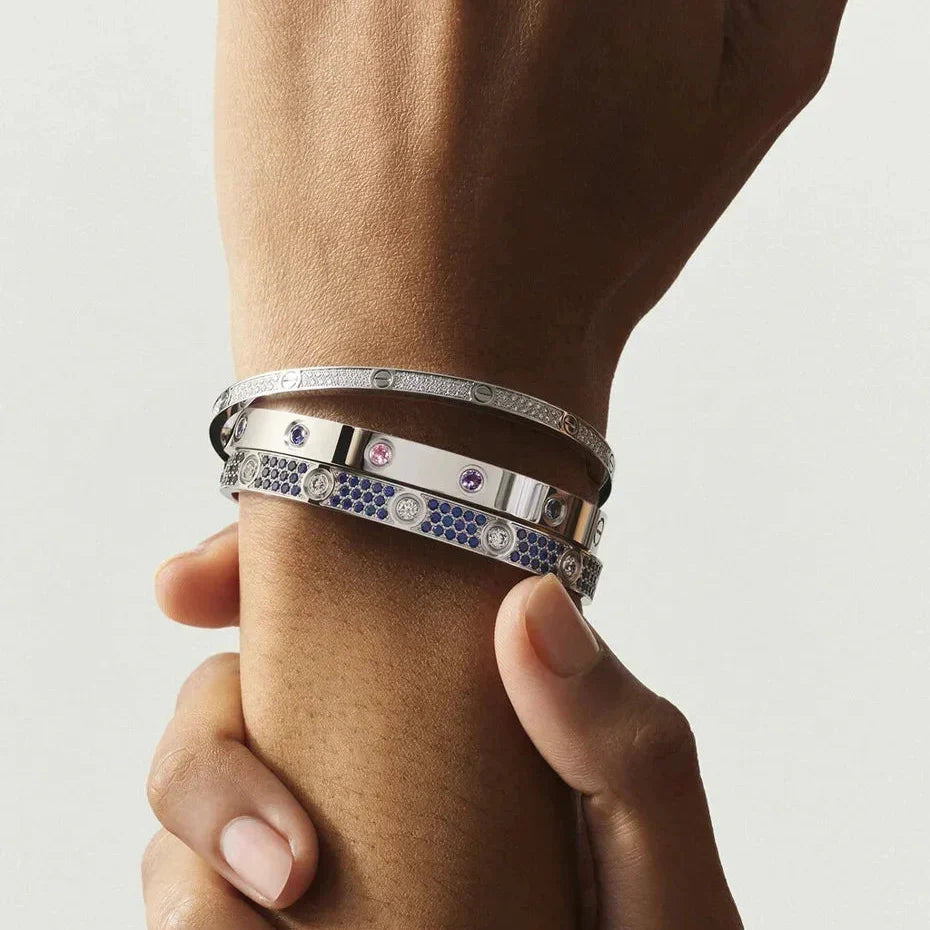 [Riva Jewelry]CLASSIC 6.1MM LOVE BRACELET 10-DIAMOND MULTICOLOR