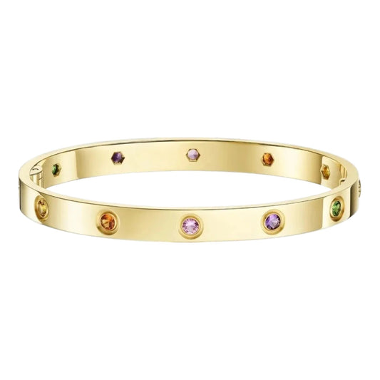[Riva Jewelry]CLASSIC 6.1MM LOVE BRACELET 10-DIAMOND MULTICOLOR