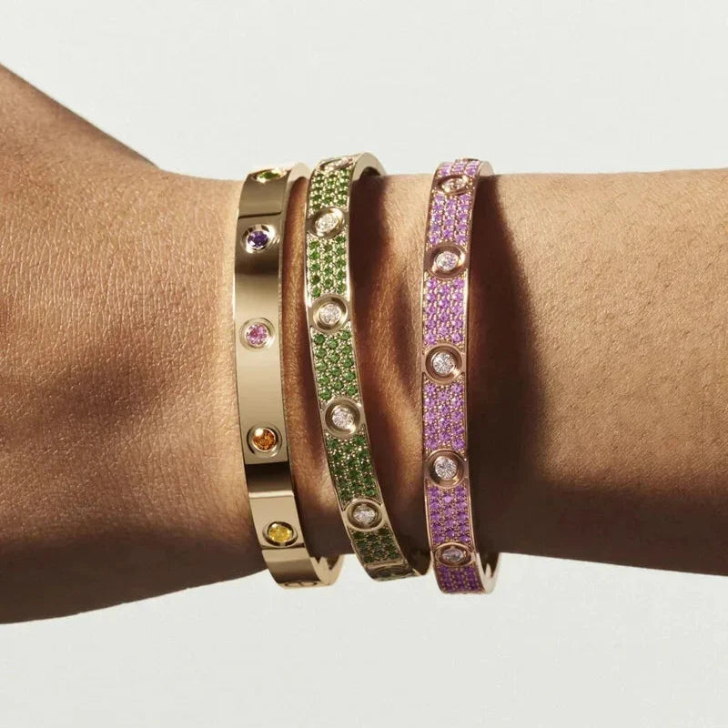 [Riva Jewelry]CLASSIC 6.1MM LOVE BRACELET 10-DIAMOND MULTICOLOR