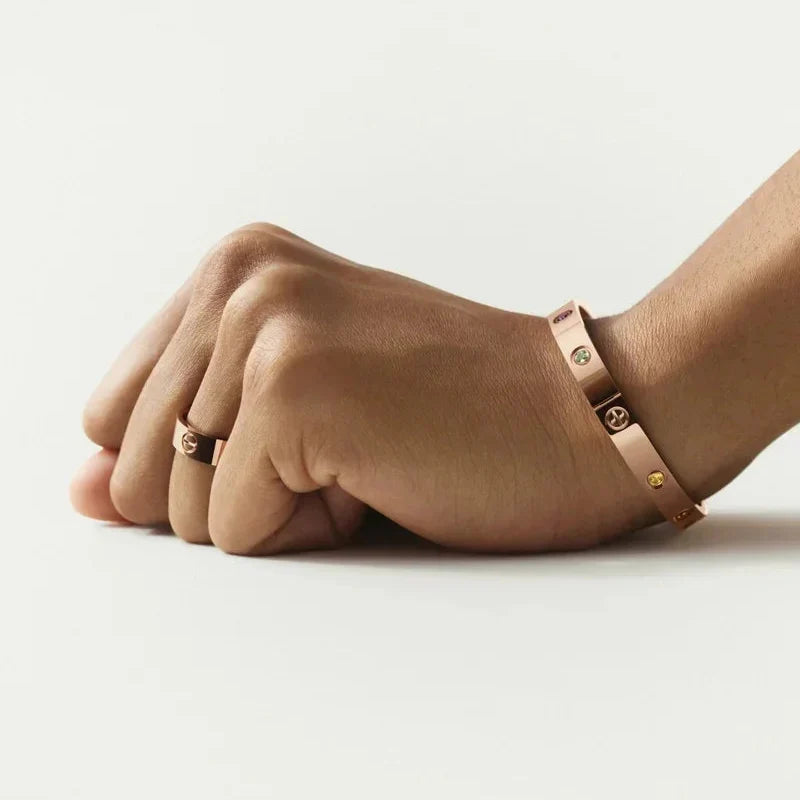 [Riva Jewelry]CLASSIC 6.1MM LOVE BRACELET 10-DIAMOND MULTICOLOR
