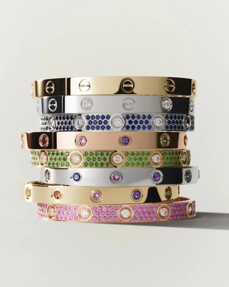 [Riva Jewelry]CLASSIC 6.1MM LOVE BRACELET 10-DIAMOND FULL PAVÉ