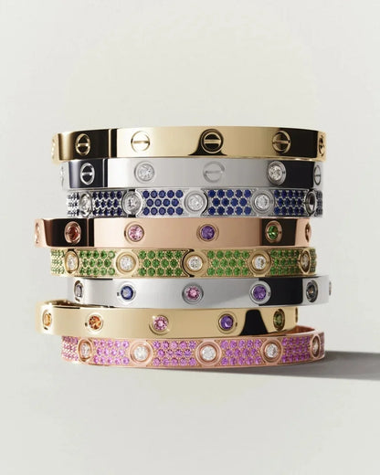 [Riva Jewelry]CLASSIC 6.1MM LOVE BRACELET 10-DIAMOND FULL PAVÉ