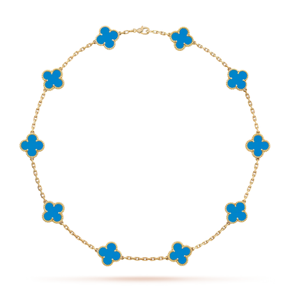 [Riva Jewelry]CLASSIC LUCKY 10-MOTIF CLOVER NECKLACE GOLD COLLECTION