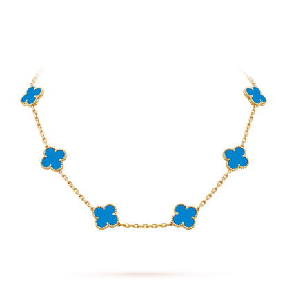 [Riva Jewelry]CLASSIC LUCKY 10-MOTIF CLOVER NECKLACE GOLD COLLECTION