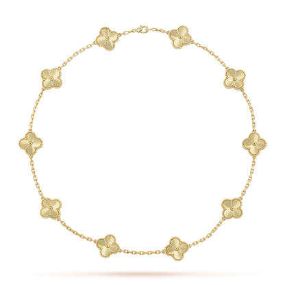 [Riva Jewelry]CLASSIC LUCKY 10-MOTIF CLOVER NECKLACE GOLD COLLECTION