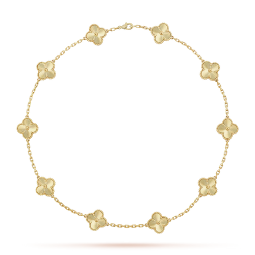 [Riva Jewelry]CLASSIC LUCKY 10-MOTIF CLOVER NECKLACE GOLD COLLECTION