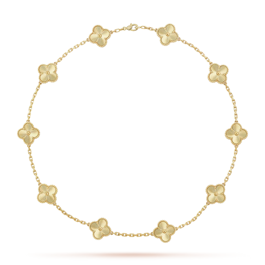 [Riva Jewelry]CLASSIC LUCKY 10-MOTIF CLOVER NECKLACE GOLD COLLECTION