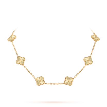 [Riva Jewelry]CLASSIC LUCKY 10-MOTIF CLOVER NECKLACE GOLD COLLECTION