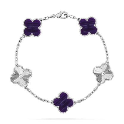 [Riva Jewelry]LUCKY CLOVER 5-MOTIF BRACELET - CHAROITE COLLECTION
