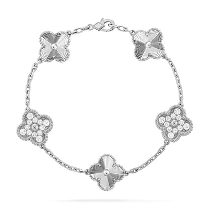 [Riva Jewelry]LUCKY CLOVER 5-MOTIF BRACELET - LASER COLLECTION