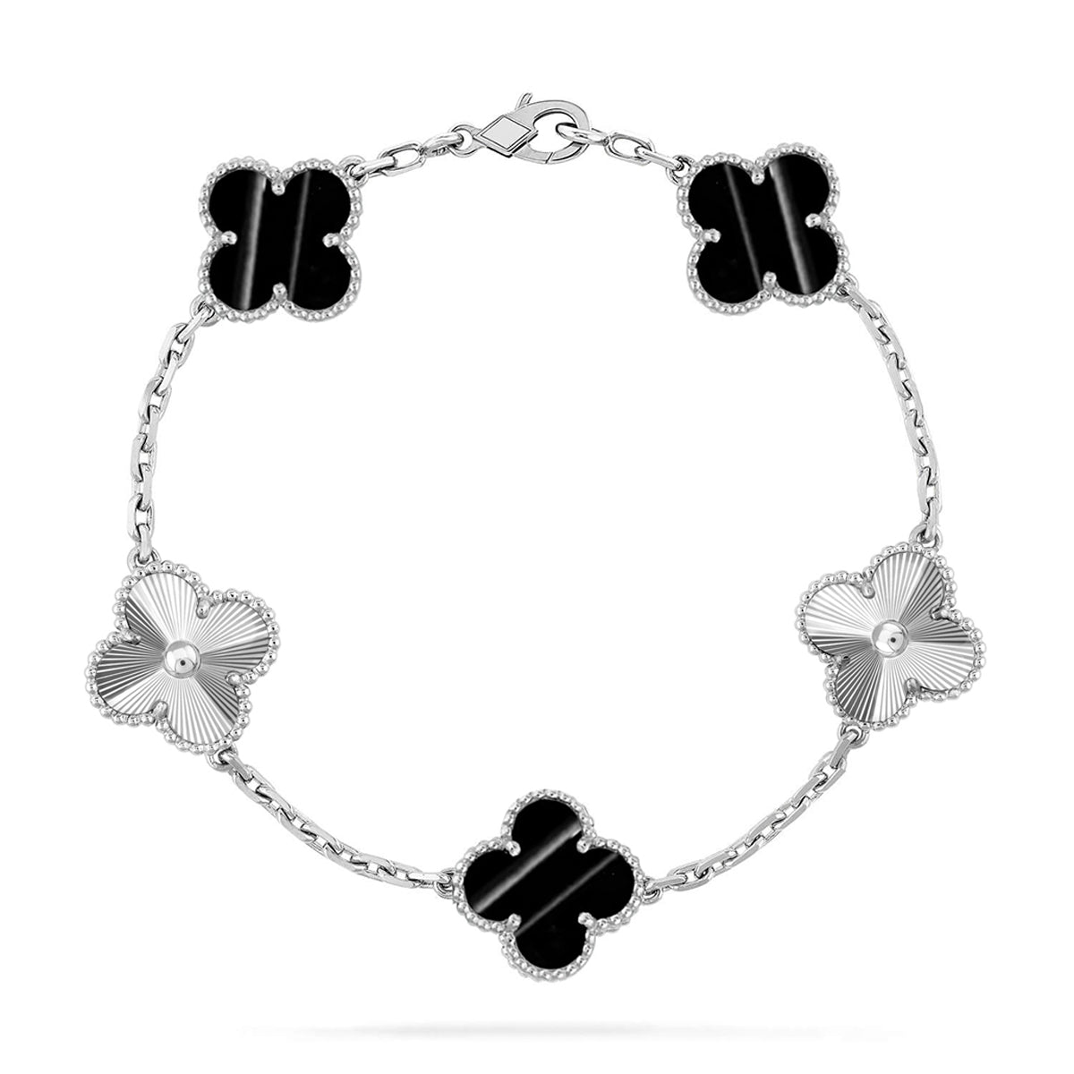 [Riva Jewelry]LUCKY CLOVER 5-MOTIF BRACELET - PULSE STONE COLLECTION