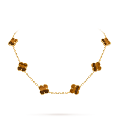[Riva Jewelry]CLASSIC LUCKY 10-MOTIF CLOVER NECKLACE GOLD COLLECTION
