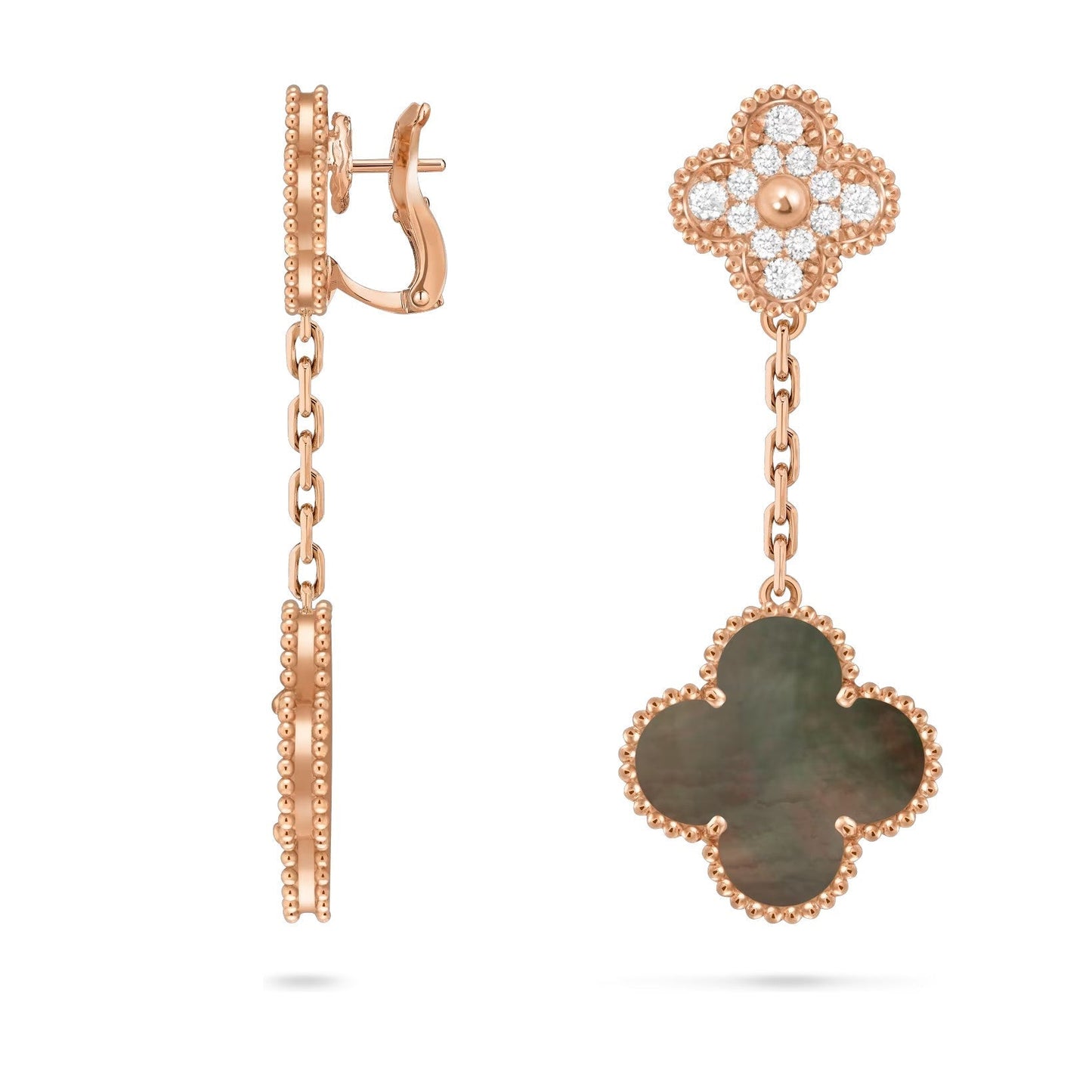 [Riva Jewelry]CLOVER DUAL-MOTIF STATEMENT STUD EARRINGS - DOUBLE-CHARM COLLECTION