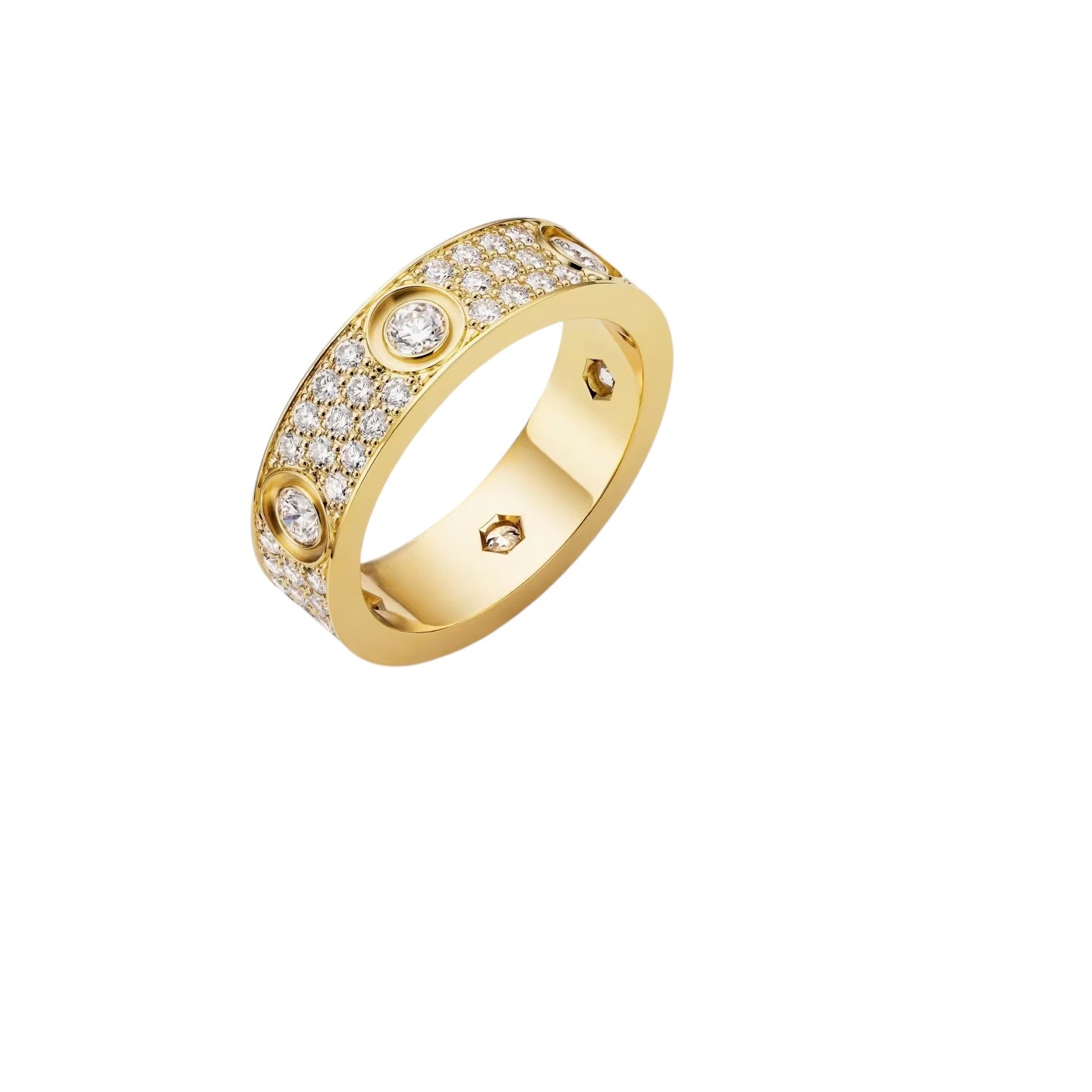 [Riva Jewelry]LOVE 5.5MM FULL-PAVÉ 6-DIAMOND RING