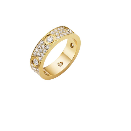 [Riva Jewelry]LOVE 5.5MM FULL-PAVÉ 6-DIAMOND RING