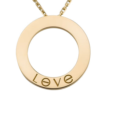 [Riva Jewelry]LOVE LARGE CIRCULAR PENDANT NECKLACE