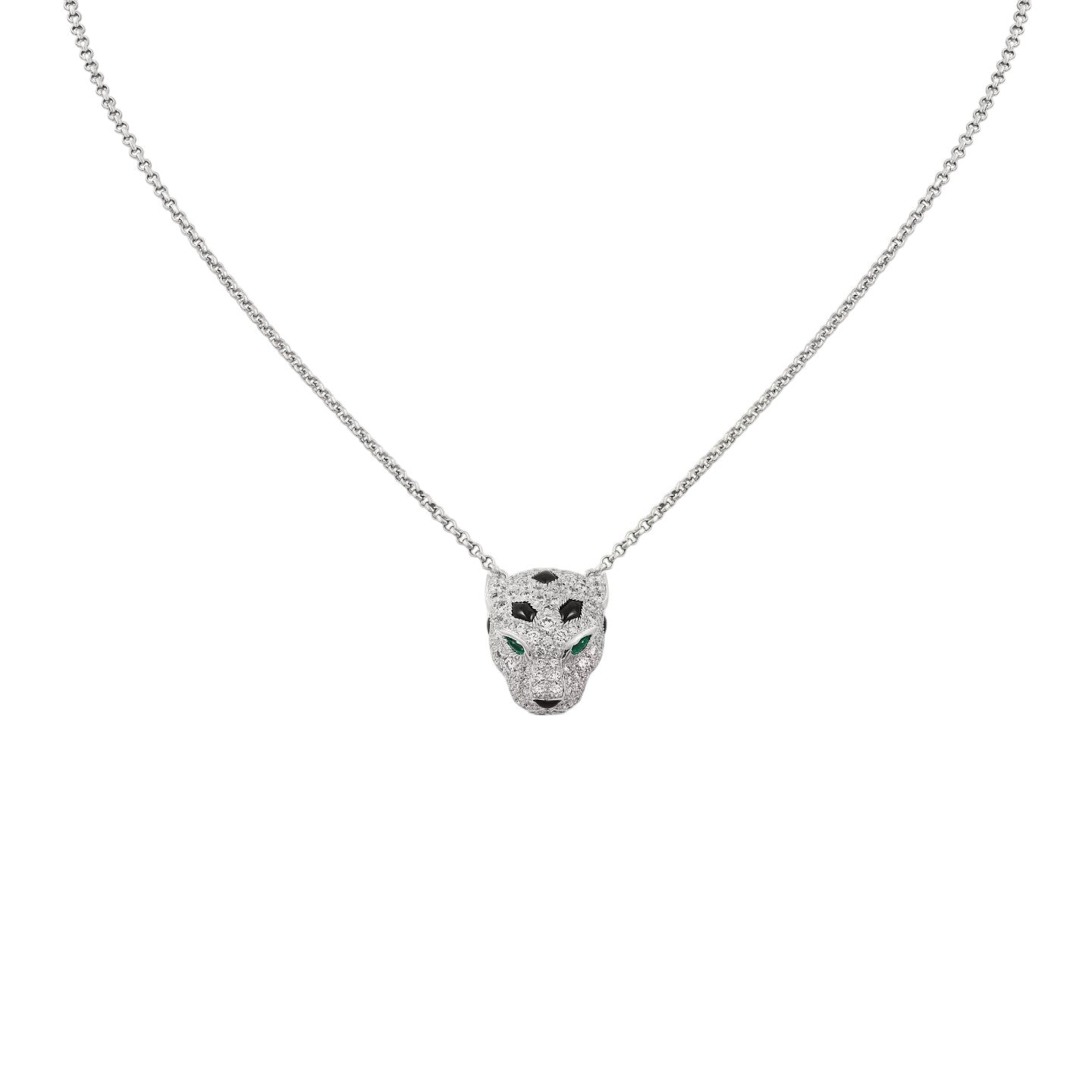 [Riva Jewelry]LEOPARD HEAD FULL PAVÉ DIAMOND PENDANT NECKLACE