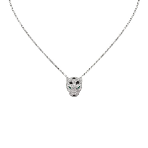[Riva Jewelry]LEOPARD HEAD FULL PAVÉ DIAMOND PENDANT NECKLACE