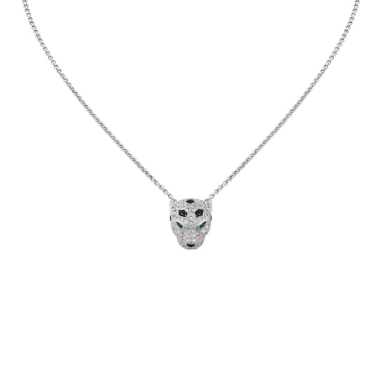 [Riva Jewelry]LEOPARD HEAD FULL PAVÉ DIAMOND PENDANT NECKLACE