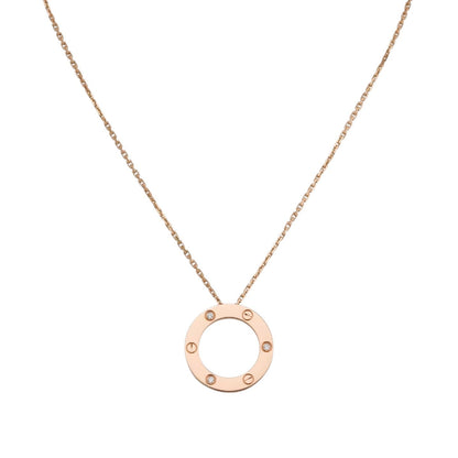 [Riva Jewelry]LOVE LARGE CIRCULAR PENDANT 3-DIAMOND NECKLACE