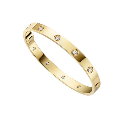 [Riva Jewelry]CLASSIC 6.1MM LOVE SINGLE-SCREW CLOSURE BANGLE - 10-DIAMOND