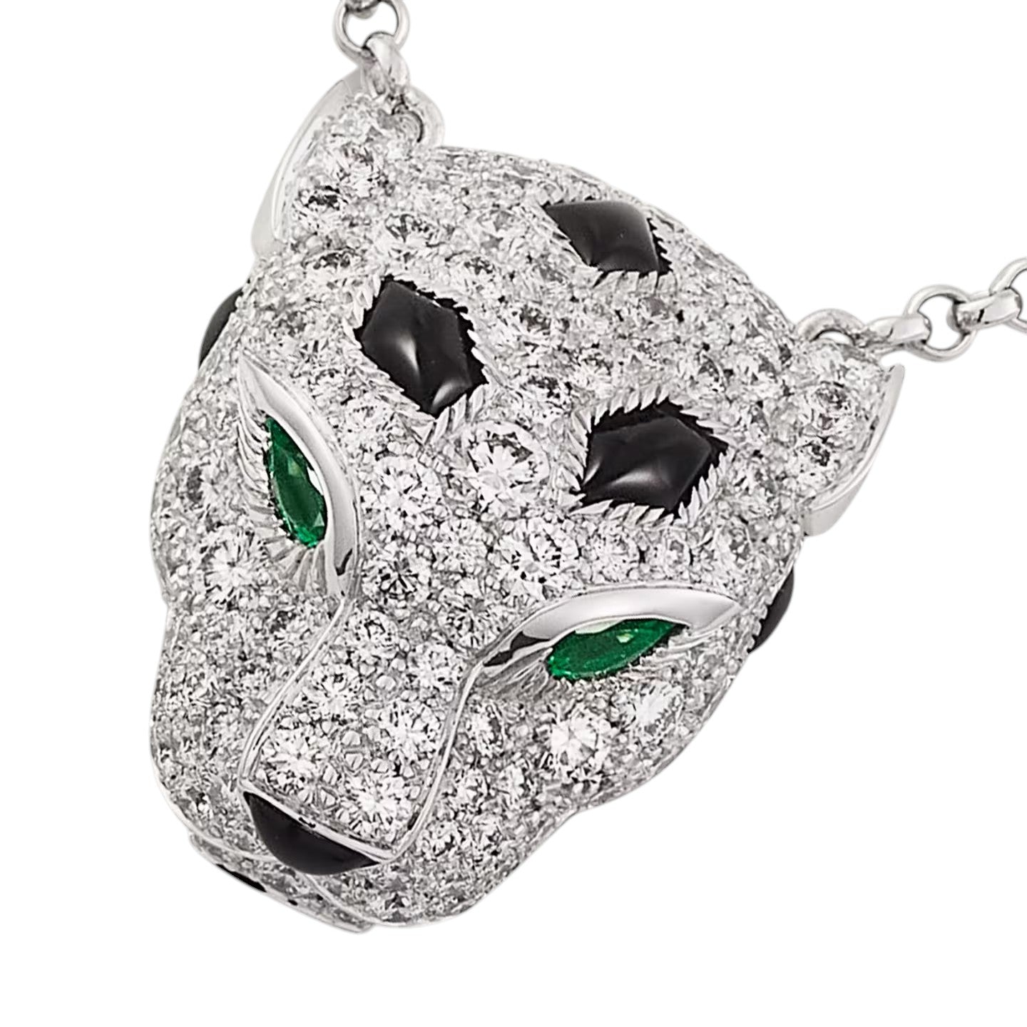 [Riva Jewelry]LEOPARD HEAD FULL PAVÉ DIAMOND PENDANT NECKLACE