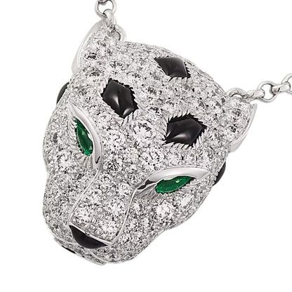 [Riva Jewelry]LEOPARD HEAD FULL PAVÉ DIAMOND PENDANT NECKLACE