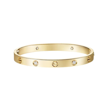 [Riva Jewelry]CLASSIC 6.1MM LOVE SINGLE-SCREW CLOSURE BANGLE - 4-DIAMOND